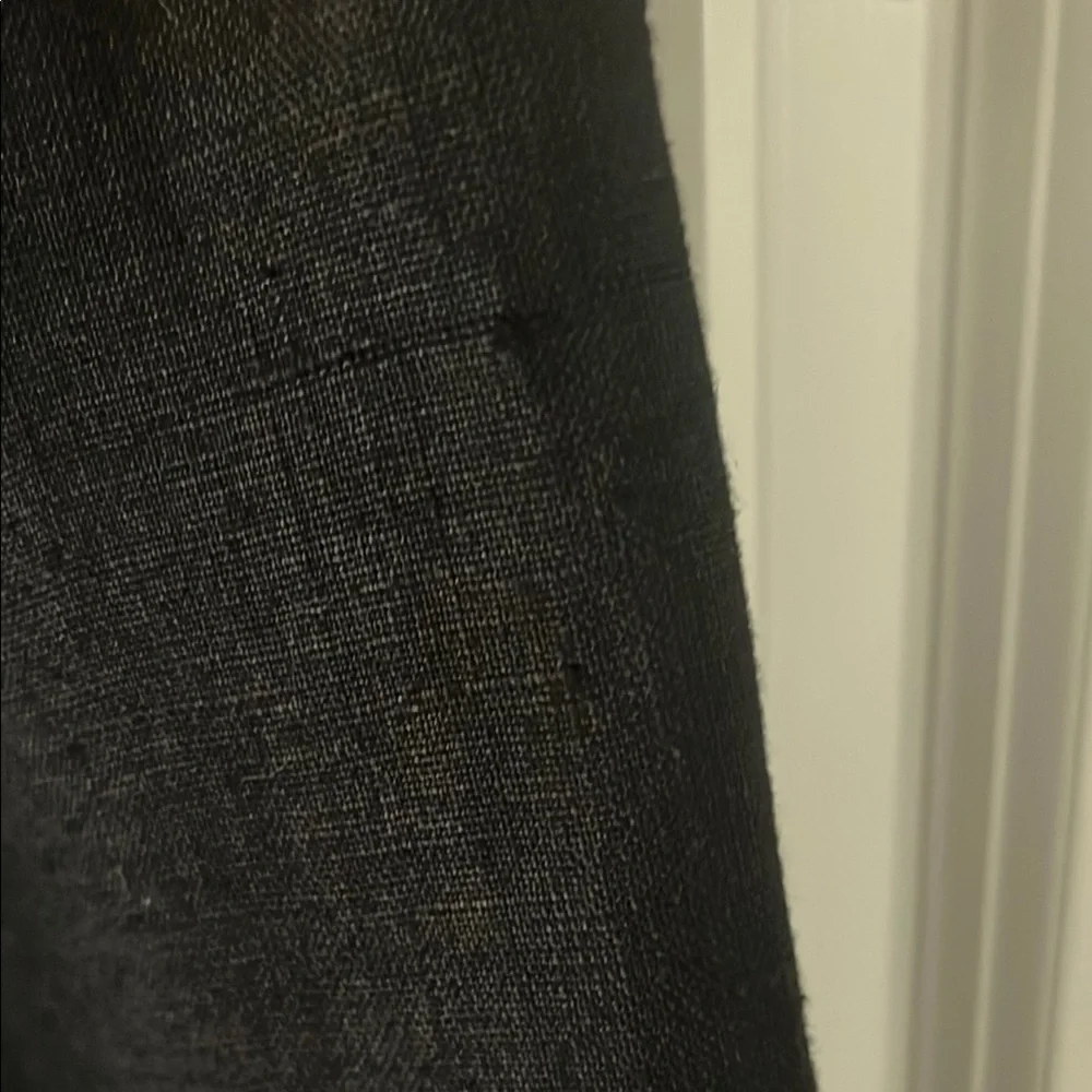 Vintage Alissa Black Linen Wide leg ankle Pants with elastic waist & pockets med - Picture 7 of 7